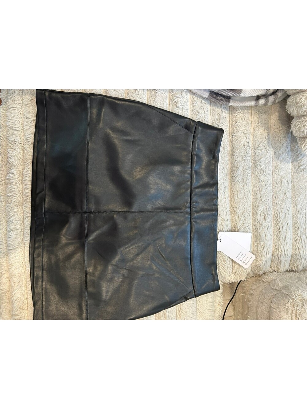 Suprenx Black Faux Leather Mini Skirt